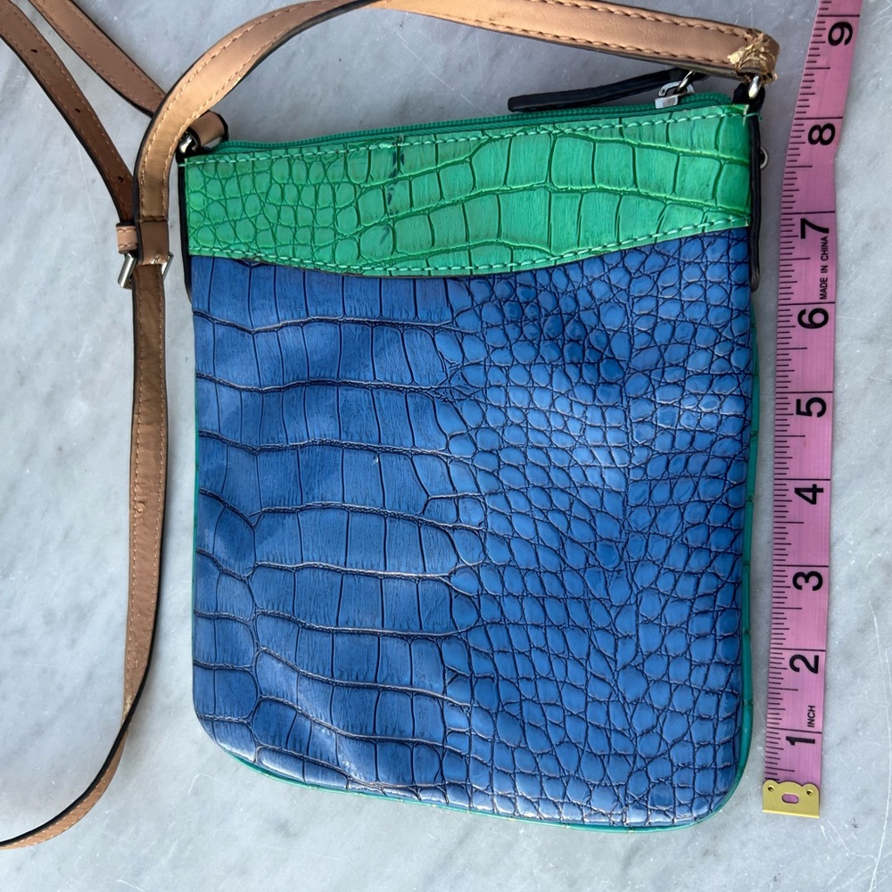 RARE Guess Vintage Los Angeles Crossbody Handbag Bag 1981 Croc - Picture 6 of 13